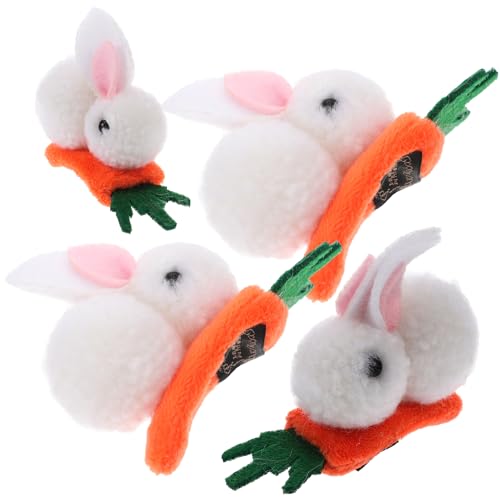 Angoily 4 Häschen Haarnadel Haarschmuck für Kinder haarspange kinder Kopfschmuck für Kinder Süße Haarspangen für Klaue Clips Haarspangen Alligator-Haarspangen Cartoon-Hadwear von Angoily