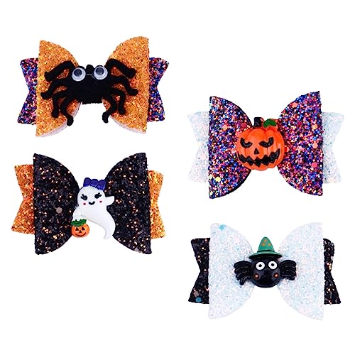 Angoily 4 Stück Halloween-Haarspangen halloween haarschmuck kinder halloween haarspangen Halloween-Cartoon-Haarnadeln Haarspangen für Frauen Haarklammer Kürbis Geist von Angoily