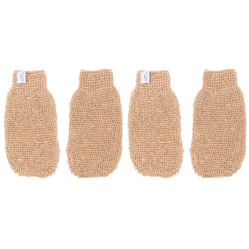Angoily 4 Stück Sisal-Badehandschuhe Körper Peelinghandschuh Scrubhandschuh für Den Körper Spa-Handtücher Massagehandschuhe Körperwaschhandschuh von Angoily