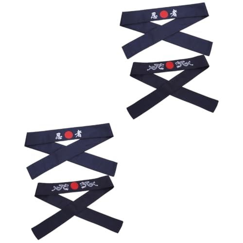 Angoily 4 Stück Japanisches Haarband Karate-Stirnbänder für Männer Samurai-Stirnband hüte hutschachtel Stirnband für Männer Kopftuch japanisches Kostüm Stirnband Sushi-Koch-Stirnband Sport von Angoily