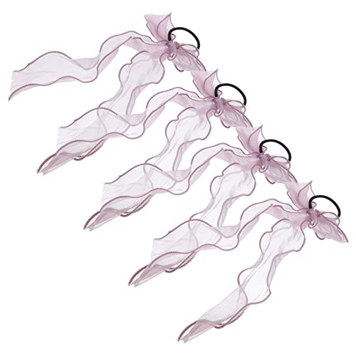 Angoily 4 Stück Krawatte Haargummis für kleine Mädchen elastische Pferdeschwanzhalter für Mädchen Haarbänder Haargummis für Mädchen Haarschleifen für Damen kleines Mädchen Haarring Organza von Angoily