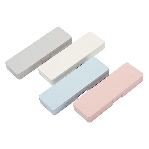 Angoily 4 Stück Kreative Bleistift Aufbewahrungsboxen Tragbare Federmäppchen für Schüler Frosted Pencil Case für Ordnung im Rucksack und Schreibtisch für Schule und Zuhause von Angoily
