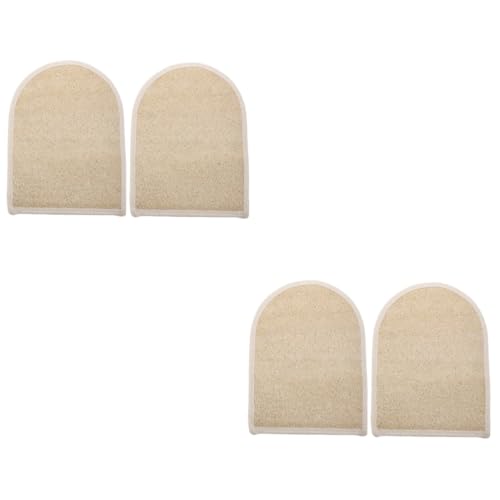 Angoily 4 Stück Luffa-Handschuhe Badetücher fürs Badezimmer Badehandschuhe für den Haushalt Handtücher Handtuch Handschuhe zum Duschen Handschuhe zum Reiben des Rückens Ziehen Wäscher von Angoily
