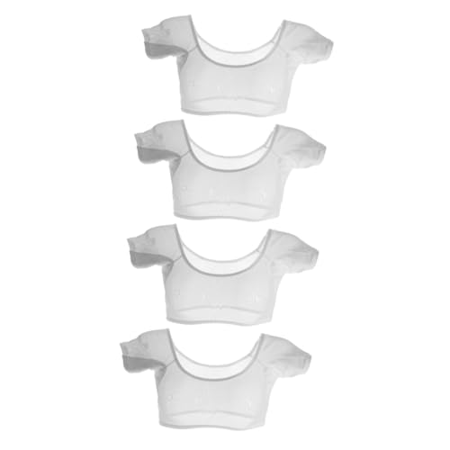 Angoily 4 Stück Mesh-Sweatshirt Männer Fitness-Shirt Ohrpiercing-Set Damenunterwäsche Männerunterwäsche Achselschweißschutzweste Achselschweiß kurze Weste Auslaufsicher Unterhemd Damen-Set von Angoily