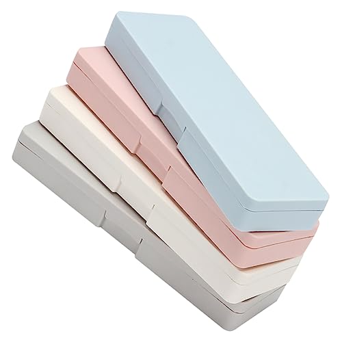 Angoily 4 Stück Plastische Federmäppchen Große Aufbewahrungsbox für Stifte Bleistifte und Marker Tragbarer Organizer für Schule und Büro für Schüler und Lehrer Farben von Angoily