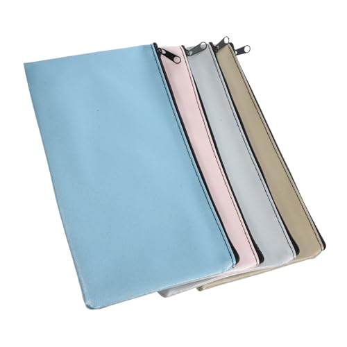 Angoily 4 Stück Quittungsaufbewahrungstasche Geldscheck Bargeldumschlag Geldbörse Reißverschlüsse Utility Vielseitiger Tragbarer Reißverschluss Kleine Banknotenhalter Beutel Taschen von Angoily