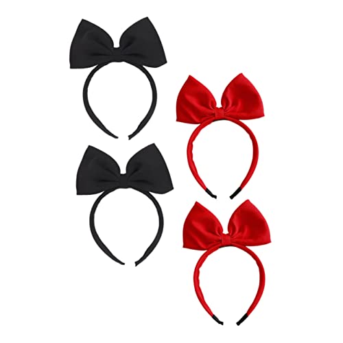 Angoily 4 Stück Schleife Stirnband Bowknot-Haarbänder mädchen stirnbänder Haarschmuck kinder haarspangen Haarband weihnachtsdeko entzückender Kopfschmuck Party-Kopfschmuck von Angoily