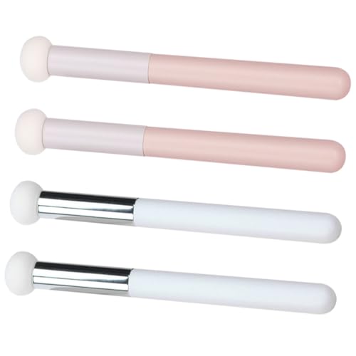 Angoily 4 Stück Schwamm-Concealer-Pinsel Gesichtsschwämme Make-up-Puffschwamm mit Griff kosmetikpinsel makeup brushes werkzeug Lidschatten Make-up-Pinsel für Frauen Pilz von Angoily