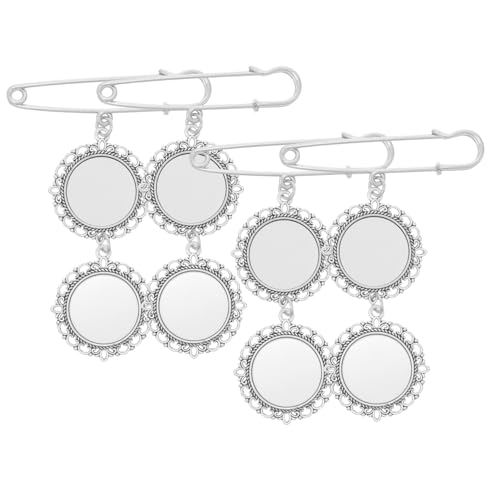 Angoily 4 Stück Teiliges Anstecknadel Kleine Leichte Broschen mit Blanko Rahmen für DIY Wärmeübertragung Vielseitig für Kleidung Taschen Hüte Langlebig und Einfach zu Befestigen von Angoily