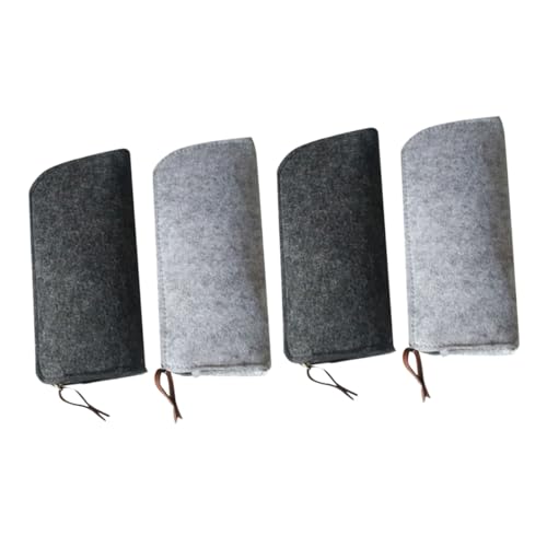 Angoily 4 Stück Teiliges Filz Federmäppchen Dunkelgrau Multifunktionale Stifttasche mit Praktischem Stauraum Kratzfest Vielseitig als Kosmetik Schreibwaren Organizer Geeignet von Angoily