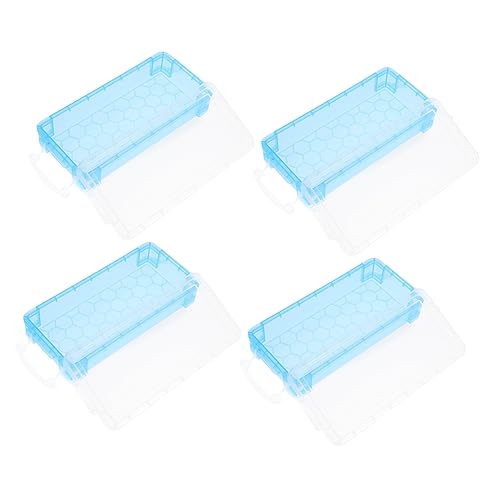 Angoily 4 Stück Teiliges Stiftbox Kunststoff Transparente Aufbewahrungsbox für Stifte Praktische Schreibtisch Organizer für Zuhause von Angoily