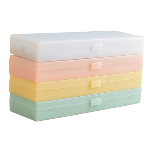 Angoily 4 Stück Transparente Stifteboxen Farbenfrohe Federmäppchen für Schule Büro Leichtes Langlebiges Design mit Praktischem Snap Verschluss Angoily 4 Stück Transparente Stifteboxen Farbenfrohe Federmäppchen für Schule Büro Leichtes Langlebiges Design mit Praktischem Snap Verschluss von Angoily