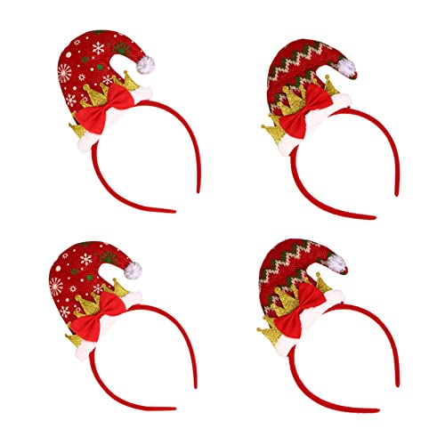 Angoily 4 Stück Weihnachtsmütze Stirnband Haarreifen für Kinder Mädchen Stirnband weihnachts haarreif haarband weihnachten Weihnachtshaarband Mode-Haarreifen Erwachsener Geschenk Kleinkind von Angoily