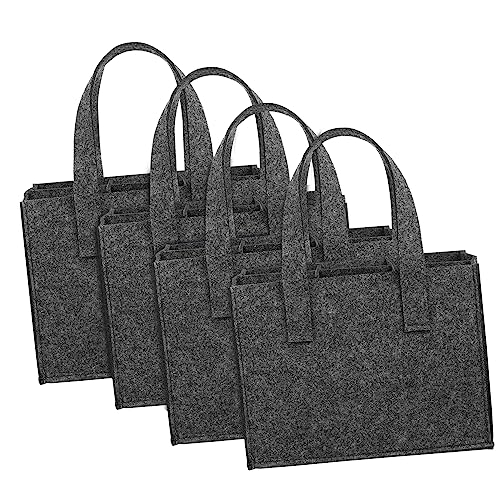 Angoily 4stücke Flaschentasche Aus Filz Wiederverwendbar Mit Trennwand Für Flaschen Als Geschenkverpackung Für Weinflasche Oder Andere Flaschen Tragbar Für Reisen Und Camping von Angoily