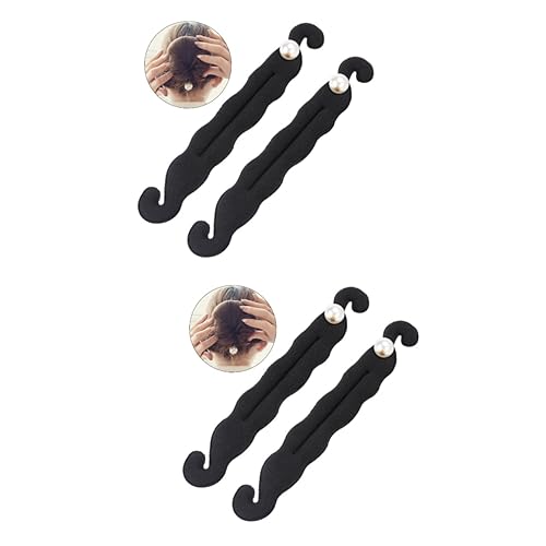 Angoily 4 Stück Halter für Haarknoten Haar Donuts für Brötchen Haar Styling Haarspangen Haar Klammern Haarknotenhersteller Haarstylist Perle Haarnadel Styler Haarschmuck Damen Krapfen von Angoily