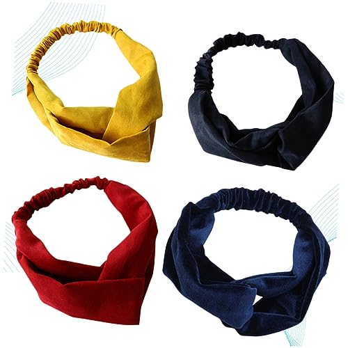 Angoily 4 Stück light fronleichnam kopftuch gummizüge حجاب towel elastic band hijab the female haarbänder sport nijab weibler haarschmuck kreuzen Stirnband Schal Fräulein von Angoily