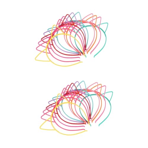 Angoily 40 Stk Stirnbänder für kleine Mädchen Nagel Trainingsmatte Haargummis Haarband Haarreifen für Katzenohren Haarreifen für Kinder Koreanische Version Stirnband Haarring von Angoily