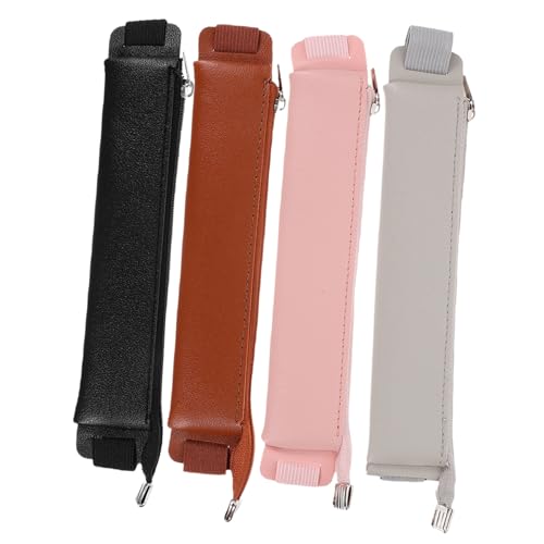 Angoily 4stücke Notebook Stiftetui Mit Gummiband Pu Pen Sleeve Für Notizbuch Schützende Stifthalter Schwarz Braun von Angoily