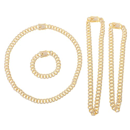 Angoily 4stücke Teiliges Gliederketten-armband Mit Strasssteinen Stapelbares Link-armband Für Damen Und Herren Metallkette Mit Gliedern Und Kristallen von Angoily