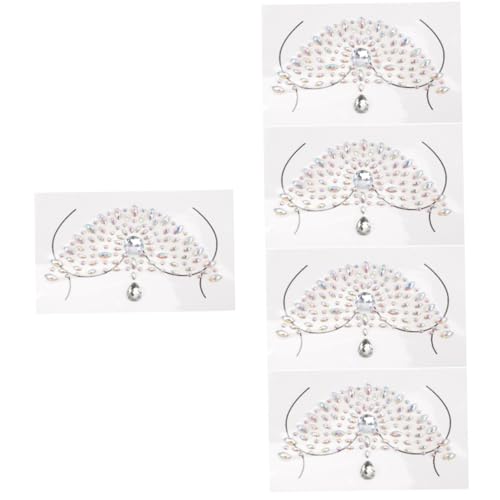 Angoily 5 Blätter Aufkleber Schmuck Make-up-Gesichtsjuwelen Körpersteine ​​haften an Kristalldiamanten para decorar Gesichtssteine ​​kleben das Gesicht schmücken Schatztruhe Acryl von Angoily