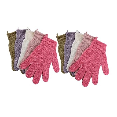 Angoily 5 Paare Duschhandschuh-Peeling Duschhandschuhe Handschuhe zum Schrubben des Rückens Bad Hautentferner Rückenschwamm Handschuhe schrubben Badehandschuhe gefrostet Badetuch Angoily 5 Paare Duschhandschuh-Peeling Duschhandschuhe Handschuhe zum Schrubben des Rückens Bad Hautentferner Rückenschwamm Handschuhe schrubben Badehandschuhe gefrostet Badetuch von Angoily