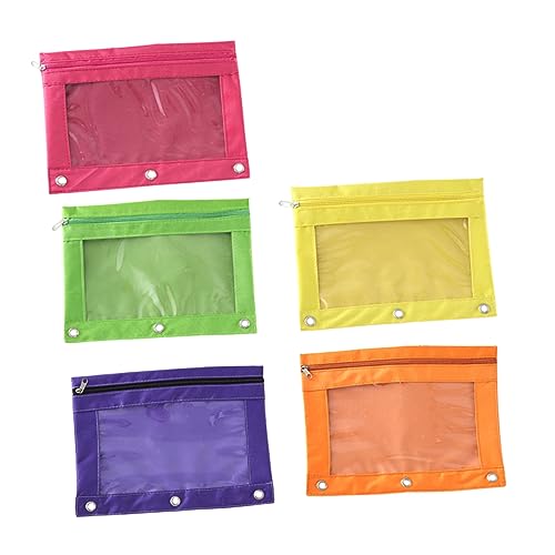 Angoily 5 Stück Mäppchen Reißverschlusstasche Briefpapierbeutel von Angoily