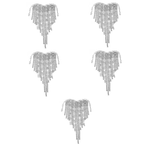 Angoily 5 Stück Rhinestone Herz Brosche mit Quaste für Frauen Elegantes Accessoire für Hochzeiten Brautpartys Valentinstag und Besondere Anlässe und Langlebiges Design Hochwertigem von Angoily
