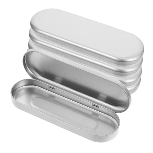 Angoily 5 Stück Teiliges Tinplate Federmäppchen Stilvolle Aufbewahrungsbox mit Klarem Design Robust Wasserfest und Multifunktional für Stifte Büro und Schule von Angoily