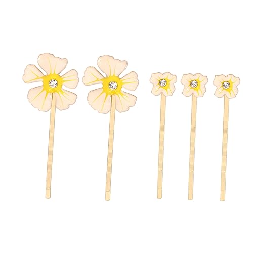 Angoily 5-Teiliges Set Blumen-Haarspangen-Set florale Haaraccessoires Blumen-Haarspange aus Metall Haarklammer Haarnadel Haarschmuck Haarspangen für Frauen Strasssteine einstellen Clip von Angoily