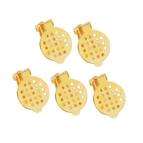 Angoily 50 Stück DIY Ohrclips mit Netzstruktur Goldfarbene Ohrschmuck Zubehör Ohrloch Zarte Ohrclips für Ohrringe Basteln Langlebige Materialqualität Schmuckkomponenten von Angoily