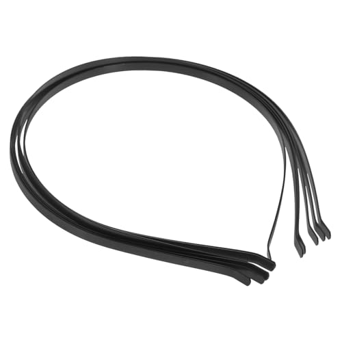 Angoily 50 Stück Stirnbandzubehör haarreifen selber machen handgefertigte Haarreifen Haarband Haare für haarschmuck perücken Schmuckreifen leerer Haarreifen Rostfreier Stahl Schwarz von Angoily