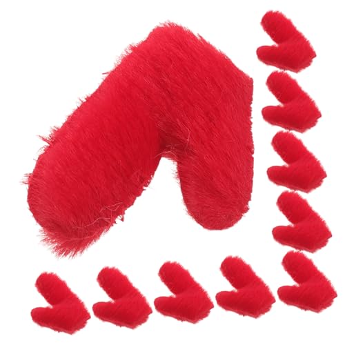 Angoily 50 Stück Teiliges DIY Haar Accessoires mit Roten Doppelseitigen Stoffbezogenen Hirschgeweihen für Haarreifen Bastelbedarf und Festliche Weihnachtsdekoration von Angoily