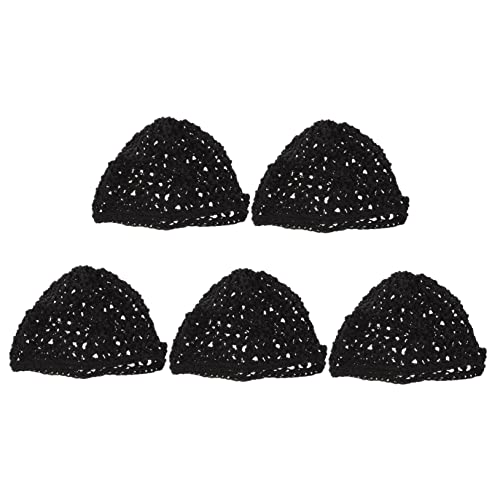 Angoily 5St Mesh häkeln Haarnetz haarnetze hair net Haarnetz zum Schlafen gehäkelte Haarknotenabdeckung elastische Stirnbänder geflochtene Spitzenperücken Dickes, kurzes Damen-Haarnetz Hut von Angoily