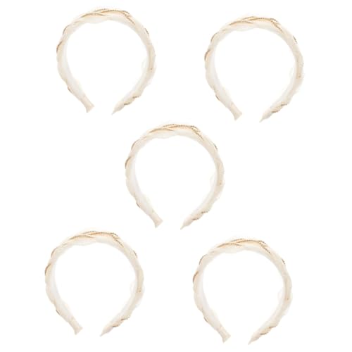 Angoily 5St Organza Stirnband geflochtene Stirnbänder klare Haargummis Tiara Haarband funkelnde Stirnbänder für Frauen gepolsterte Stirnbänder Mädchen Kopfbedeckung schmücken von Angoily