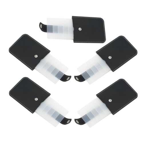 Angoily 5Stücke Kartenorganisator Mit Verstecktem Ausziehdesign Schlanker Kartenhalter Aus PU Material Für Kreditkarten Ausweise Und Visitenkarten Perfektes Reisezubehör von Angoily