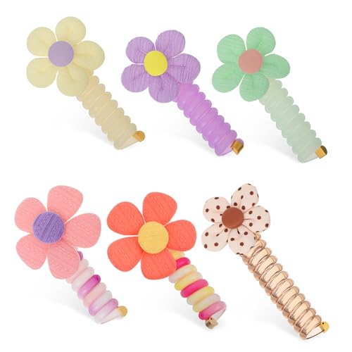 Angoily 6 Stk Blumen Scrunchie elastisches Haarband 6Stk elastische Haarbänder haargummis für mädchen haarband set hair accessories for girls Tiara Haargummis für Babys von Angoily