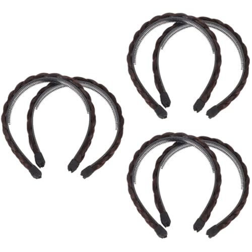 Angoily 6 Stk Geflochtenes Stirnband Geflochtene Haarspangen Für Frauen Haarschmuck Für Mädchen Geflochtene Stirnbänder Für Damen Fräulein Kamm Hochtemperaturdraht Fischgrätengeflecht von Angoily