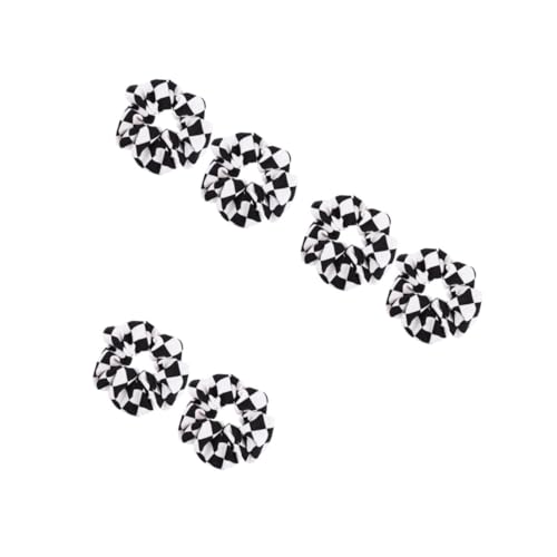 Angoily 6stücke Schwarze Und Weiße Karomuster Haargummis Für Damen Elastische Haarbänder Haarschmuck Für Für Oder Halbe Hochsteckfrisuren von Angoily