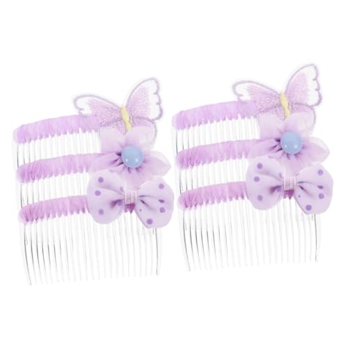 Angoily 6 Stk Tüll Haarspange Hochzeitsdekoration frauen mädchen geschenke Accessoires für Haare kleine Haarkämme die Blumen Haarschmuck Tuch umwickeln Kind Violett von Angoily