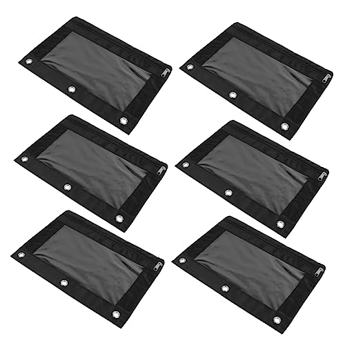 Angoily 6 Stück Oxford Stifttasche mit Löchern Transparente Federmäppchen mit Reißverschluss Große Aufbewahrungstasche für Büro Schule Dokumententasche Multifunktional und Langlebig von Angoily