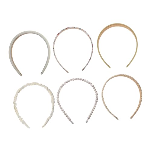 Angoily 6st Blumen-stirnband-kombinationsset in Einfarbiger Farbe Ästhetische Haaraccessoires Stirnbänder Zum Waschen Des Gesichts Haarband Perle Werkzeug Damen Stoff von Angoily