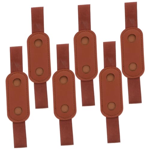 Angoily 6 Stück Stifteetui mit Riemen Reisende Stiftschlaufe für Notizbuch bescherung Weihnachten geldgeschenke Weihnachten Notebook-Stifttasche Stiftetui mit elastischem Band Pu Brown von Angoily