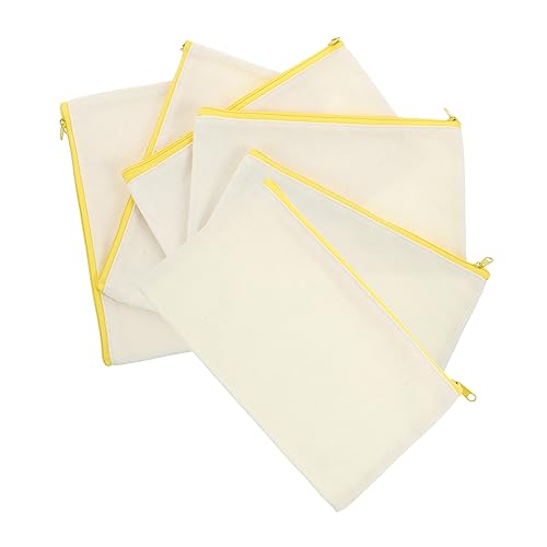 Angoily 6 Stück Teiliges Canvas Federmäppchen DIY Leere Stifttasche mit Reißverschluss Langlebig Waschbar Leicht Vielseitig für Schule Büro und Reisen Individuelle Gestaltung Möglich von Angoily
