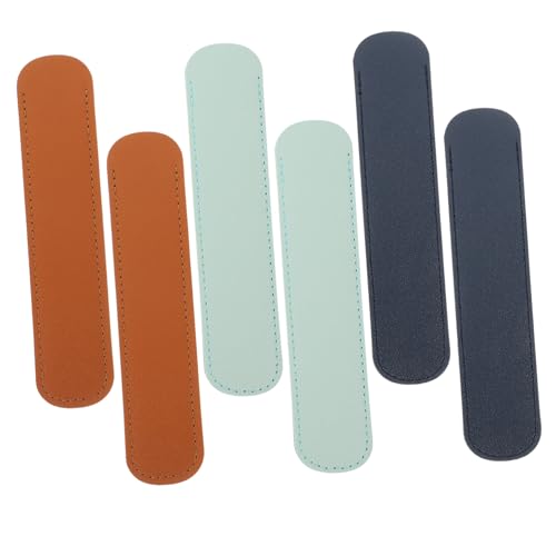 Angoily 6 Stück Teiliges PU Leder Stiftetui Einzelner Füllfederhalter Sleeve Eleganter Kugelschreiberhalter Praktische Federmäppchen Geeignet für Schüler Büro und Farblich Sortiert von Angoily