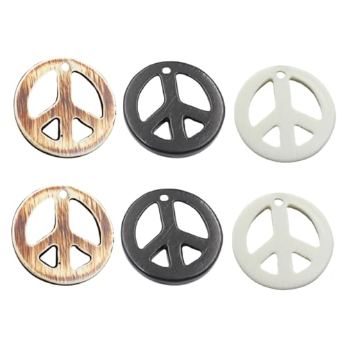 Angoily 6 Stück Teiliges Peace Zeichen Halskette Vintage Symbol Schmuck für Damen und Herren Einstellbare Retro Design Langlebig und Geeignet für Hippie Kostüme und Alltagsmode von Angoily