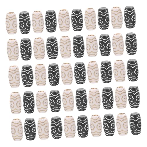 Angoily 60 Stück Flechtperlen Haarschmuck Zubehör Großes Loch Kunststoff Haarperlen für Perücken Dreadlocks Dekoration von Angoily