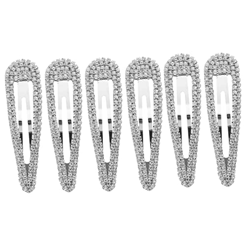 Angoily 6St Hochzeit Strass Haarspange Kopfschmuck aus Kristall Strassbesatz Silberne Haarspange Haarklammer Haarnadel Haarschmuck für Mädchen Haarstyling-Clip einfach schmücken -Clip von Angoily