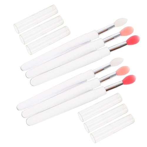 Angoily Eyeliner-Pinsel 6St Lippenbürste kosmetikpinsel makeup brushes Lidschatten-Make-up-Pinsel Lippenstiftpinsel mit Kappe Lippenbalsam Lippenapplikatoren Lippenpinsel mit Deckel Sanft von Angoily