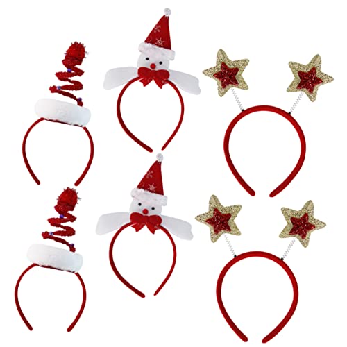 Angoily Partyzubehör 6St christmas haarreif christmas headband Damen weihnachtliche stirnbänder Weihnachtsbaum Haarband schöne Weihnachtskopfbedeckungen Haarschmuck für Frauen Haarring von Angoily