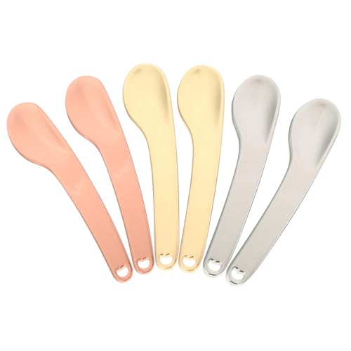 Angoily Hautpflege-Tools 6st Creme Löffel Metallspatel Mini-zubehör Einweg-make-up-schaufel Mini-werkzeuge Schönheits-gesichtsmaske Einweg-make-up-tools Kosmetik Zinklegierung Grablöffel von Angoily